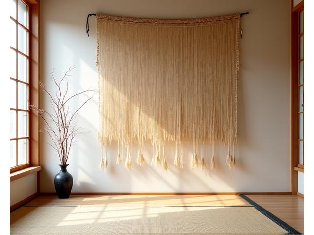 伝統的な漁網が飾られた和の空間